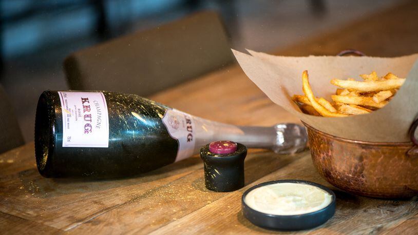 Watershed French Fries, Krug Brut Rose for $350. Photo: Mia Yakel