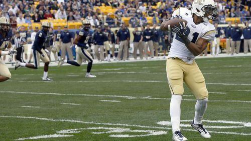 Georgia Tech is converting third downs (like this one, against Pitt, a 79-yard touchdown reception by Charles Perkins, at a higher rate than any team in the country, in part due to opponents' reluctance to blitz. (ASSOCIATED PRESS)