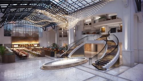 An artist’s rendering of changes to the atrium at Chateau Elan. (Special to the AJC)
