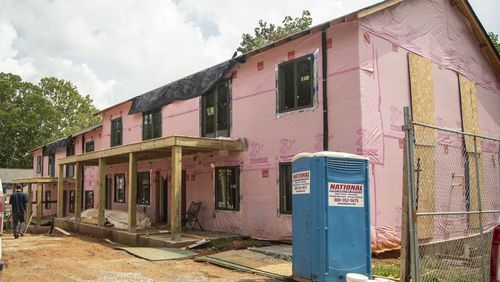 New affordable housing under construction in Atlanta's English Avenue community. The Westside Future Fund is adding affordable homes in the community. (ALYSSA POINTER / ALYSSA.POINTER@AJC.COM)