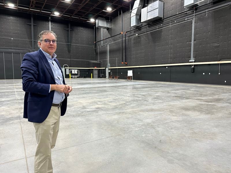 Mark Parkman, chief operating officer and co-managing partner for BlueStar Studios in Forest Park, at one of the new soundstages that just opened. RODNEY HO/rho@ajc.com