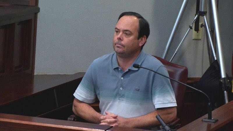 Ryan Henry, a project manager at Home Depot, testifies at the murder trial of Justin Ross Harris at the Glynn County Courthouse in Brunswick, Ga., on Wednesday, Nov. 2, 2016. (screen capture via WSB-TV)