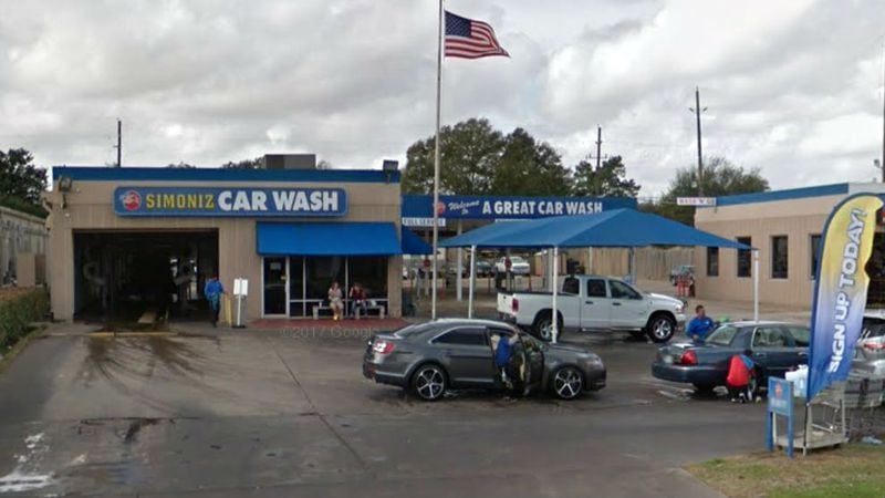 Nicholas Martin D’Agostino, 29, of Katy, Texas, is accused of two non-fatal shootings of female drivers, including a July 10, 2018, shooting that took place as the victim pulled into the Simoniz Car Wash in Katy, Texas, pictured in an January 2017 Google Street View image. The other shooting for which D’Agonstino has been charged took place in March 2018.