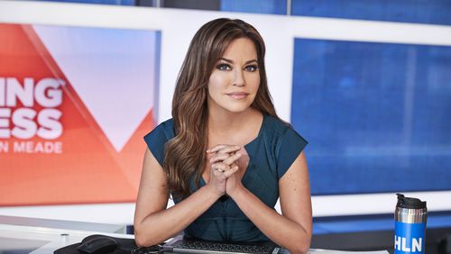 Robin Meade on the set of "Morning Express" at HLN in 2019. HLN