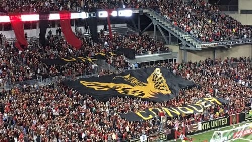 Atlanta United’s first tifo, created by supporters.