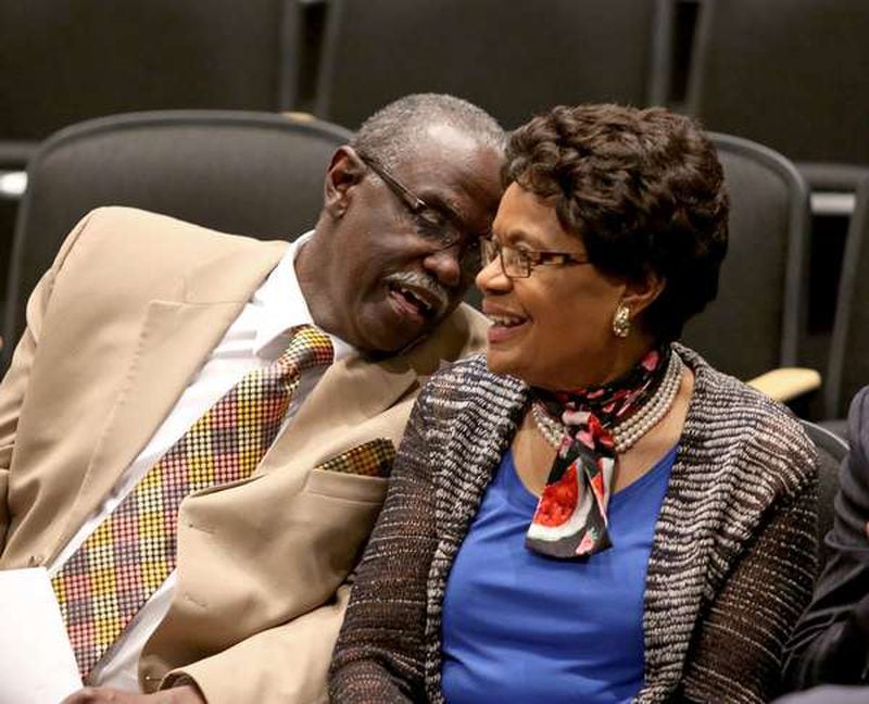 Bill Edwards and Emma Darnell were longtime allies on the Fulton County Board of Commissioners. (AJC file photo)