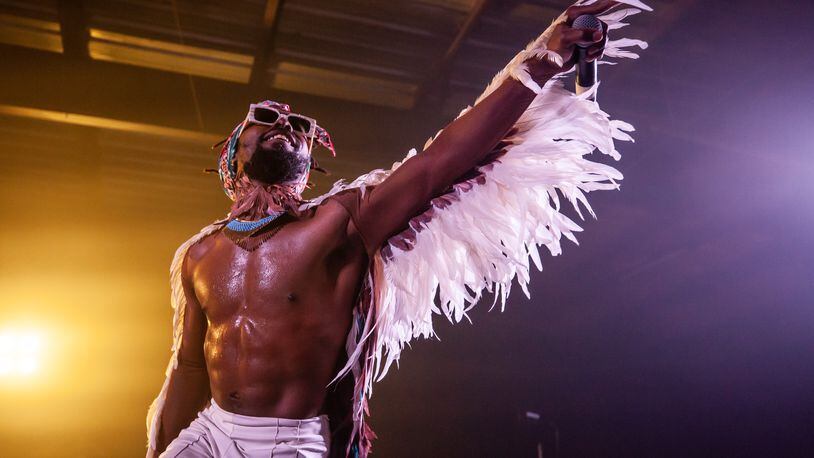 Rapper Olu of Atlanta hip-hop group Earthgang performs at the 2019 Afropunk Atlanta festival. Ryan Fleisher For the AJC