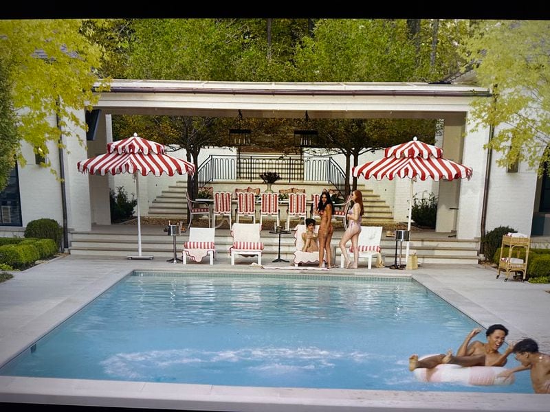 A Cabbagetown home featuring a lush pool house pretends to be a South France villa in the movie "The Idea of You" on Amazon. AMAZON