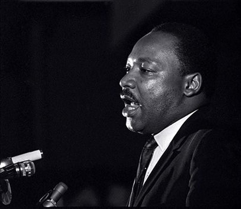 Dr. Martin Luther King Jr. makes his last public appearance at the Mason Temple in Memphis, Tenn., on April 3, 1968, one day before his assassination.