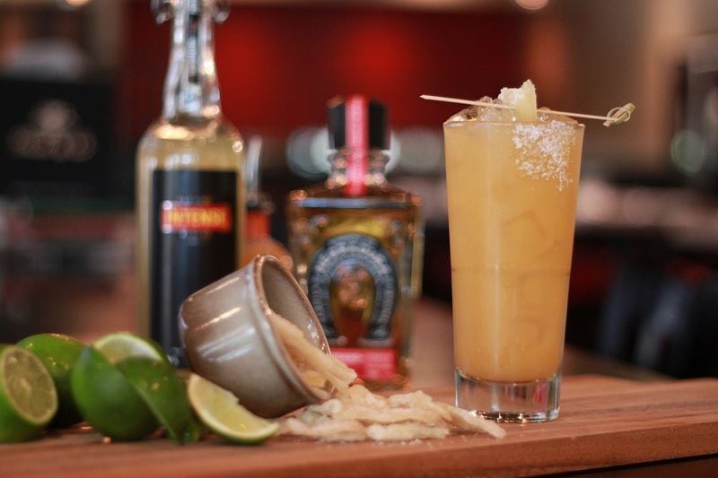 Marlow's Tavern is known for its cocktails, such as the Peachy Georgia Peach & Ginger Margarita, as well as its food. (Courtesy of Marlow’s Tavern)