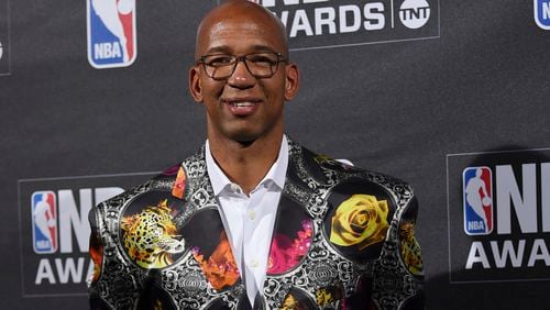 Sager Strong Award winner, Monty Williams, poses in the press room at the 2017 NBA Awards at Basketball City at Pier 36 on Monday, June 26, 2017, in New York.