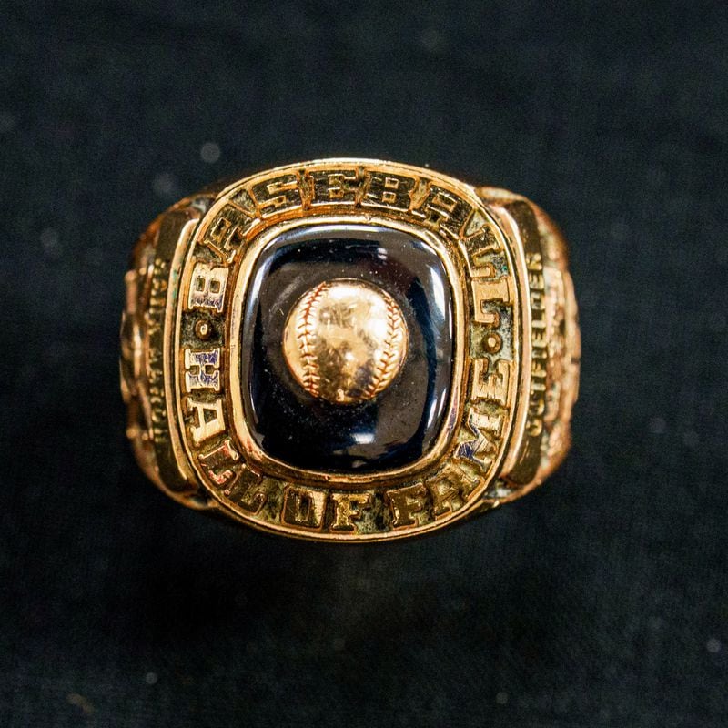Hank Aaron's Hall of Fame ring that will be on display at the Atlanta History Center has part of the "More Than Brave. The Life of Henry Aaron”  exhibit. (Photo by Matthew Grimes Jr./Atlanta Braves)