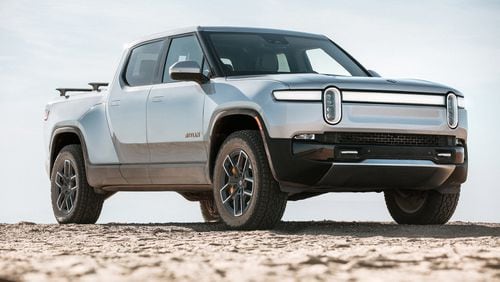 Rivian Automotive's all-electric pickup truck, the R1T. Georgia state and local officials promised Rivian nearly $1.5 billion in tax breaks and other incentives to build a factory east of Atlanta, the most lucrative package of inducements the state has ever offered. (Rivian Automotive Inc./TNS)