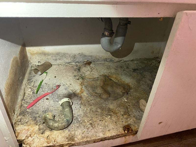 Units at Royal Oaks Apartments in southwest Atlanta have fallen into disrepair, with mold throughout units, holes in walls and leaking ceilings. The complex was cited by Atlanta's code enforcement unit with 185 violations last summer. Adrianne Murchison/AJC)