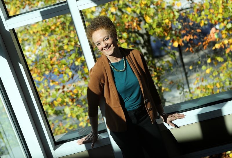 Kathleen Cleaver poses for a portrait at the Emory Law School in November 2016 in Atlanta. Curtis Compton /ccompton@ajc.com