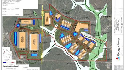 This is a site plan for a giant data center campus in Fayette County that was first obtained by the Fayette County Citizen.