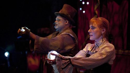 Spencer G. Stephens and Reay Kaplan perform in “The Ghastly Dreadfuls” at the Center for Puppetry Arts