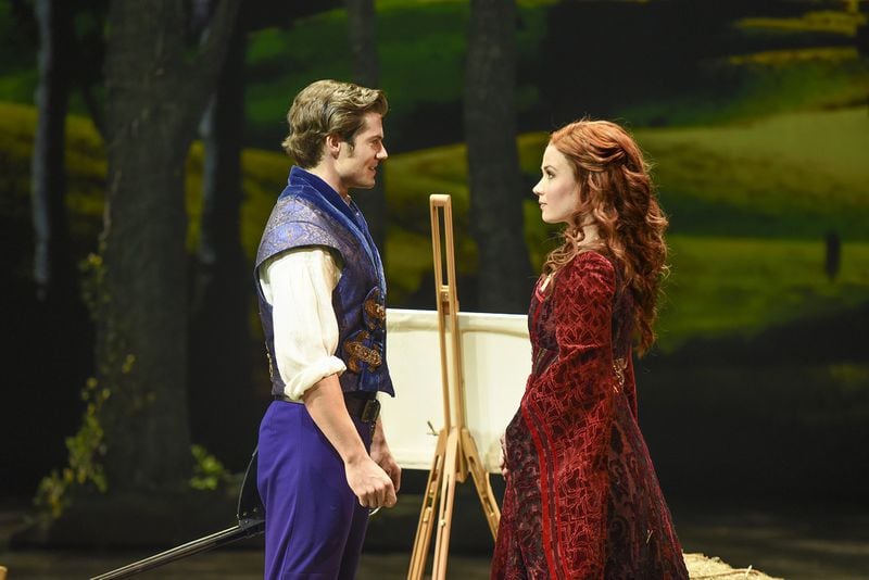 Tim Rogan and Sierra Boggess star as Prince Henry and Danielle de Barbarac in “Ever After” at the Alliance Theatre. CONTRIBUTED BY GREG MOONEY