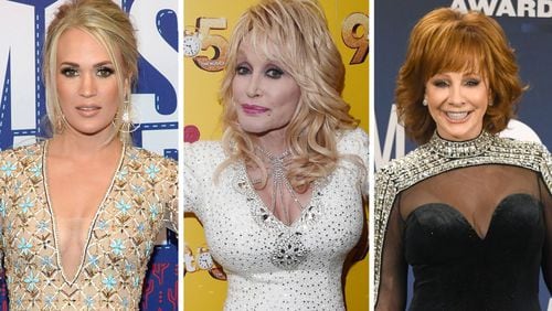 Dolly Parton and Reba McEntire join Carrie Underwood as CMA Awards hosts.