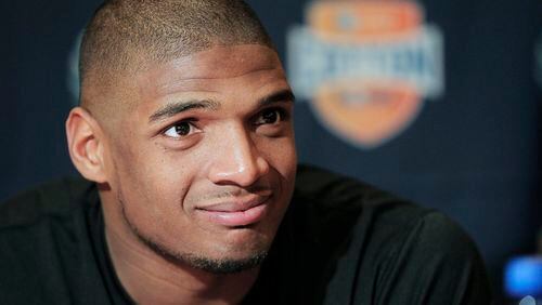 FILE - In this Jan. 1, 2014, file photo, Missouri senior defensive lineman Michael Sam speaks to the media during an NCAA college football news conference in Irving, Texas. Sam says he is gay, and he could become the first openly homosexual player in the NFL. (AP Photo/Brandon Wade, File) Michael Sam, who led the SEC in sacks last season, has announced he is gay. (AP photo)