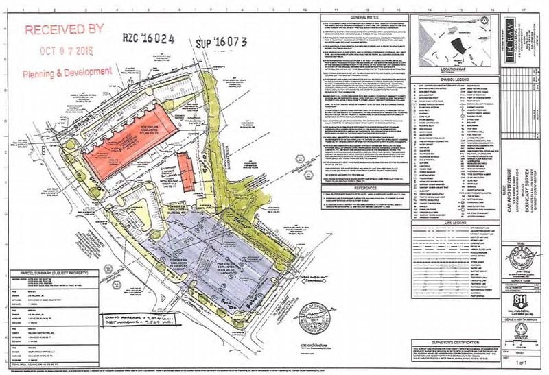 The site plan for Netherworld Haunted House's possible future home near Stone Mountain.
