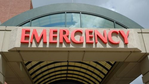File image of an emergency room sign at a hospital.