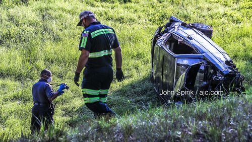 DeKalb County police are on the scene of fatal single-vehicle crash near Stone Mountain Park. The car went off the side of U.S. 78 and rolled over between Mountain Industrial Boulevard and I-285 early Thursday morning, according to officials.