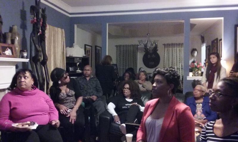 Oprah Winfrey watches her new series "Belief" with fans in Atlanta. Photo: Cherry Banez