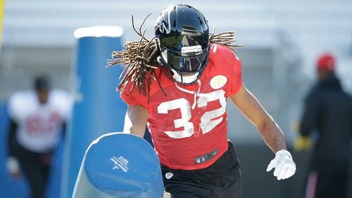 Jalen Collins will make his season debut Sunday when the Falcons face the Chargers.