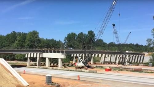 Traffic shifts June 28 on Thurmond Tanner in Flowery Branch as construction continues on the I-985 exit 14 interchange project.