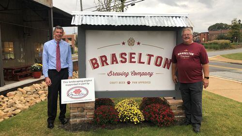 Braselton’s Downtown Development Authority and Main Street Design Committee have been offering a landscaping incentive program to downtown businesses who are hoping to spruce up their buildings and entryways. (Courtesy Braselton Downtown Development Authority )