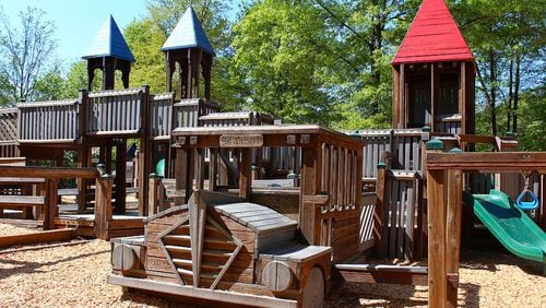 Suwanee recently signed an agreement with Leathers and Associates for a new community-build playground to update PlayTown Suwanee. COURTESY CITY OF SUWANEE