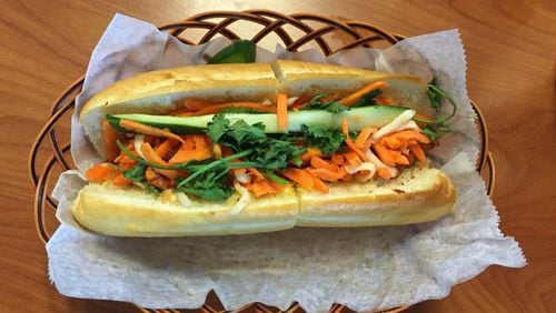 The grilled pork sandwich at Lee’s Bakery is the perfect introduction for banh mi newbies. (Elizabeth Lenhard)