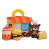 A five-piece food truck playset features sensory-stimulating toys and a convenient carry handle.
(Courtesy of GUND)