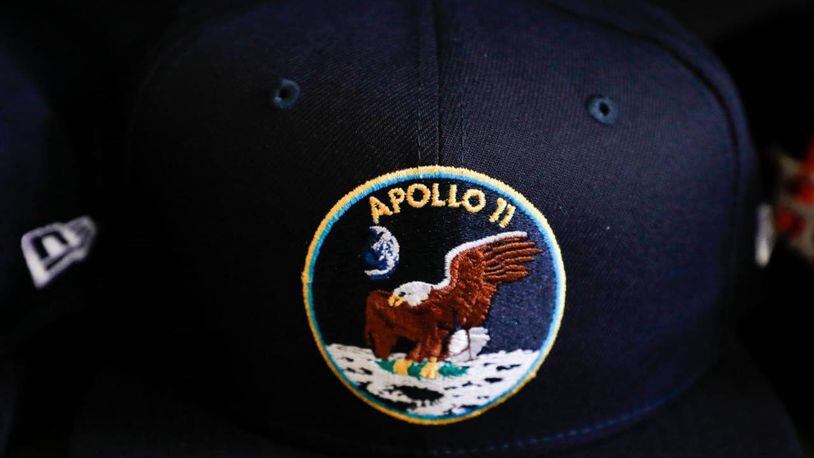Players from the Houston Astros wore special caps Monday night to commemorate the 50th anniversary of the Apollo 11 moon landing.