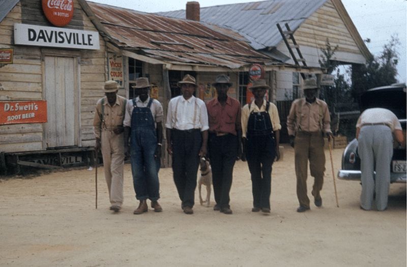 These men of Davisville, Ala., were among the subjects of the Tuskegee experiment. The image from 1970-73 is part of a collection that recorded the experiment for the U.S. Department of Health, Education, and Welfare. (National Archives)