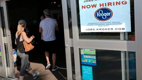 Grocery giant Kroger is expected to announce Thursday that more than 400 jobs are coming to Forest Park for a Clayton County fulfillment center the company plans to open in 2021. (AP Photo/Ted Shaffrey)