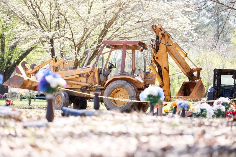 On Wednesday, March 15, 2023, a broken backhoe remains on the grave where Helen Baynes should have been buried earlier this month. 


Miguel Martinez /miguel.martinezjimenez@ajc.com