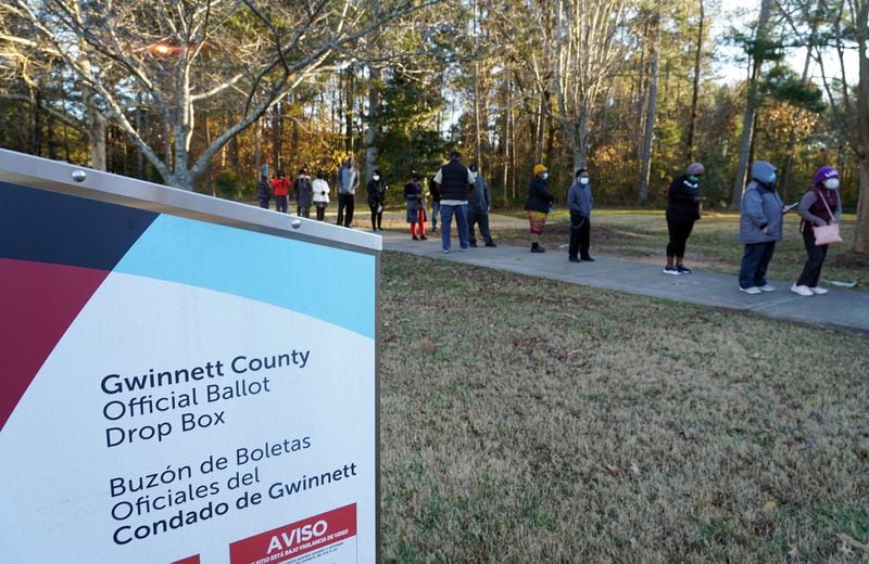 Georgia's Republican-led Legislature responded to Donald Trump's false claims of election fraud by approving Senate Bill 202, an overhaul of the state's voting laws. The measure includes limits on the use of drop boxes that proved to be popular with voters in the 2020 presidential race. (Tami Chappell/AFP/Getty Images/TNS)