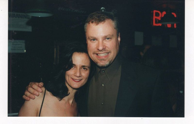Leslie Fram with Sean Demery back during the 99X heyday in 2000 at a T.J. Martell Foundation fundraiser. CREDIT: Special from Leslie Fram