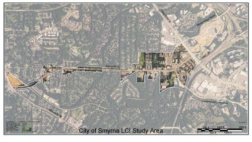 Mixed-use developments may be coming to around 2.5 miles of Spring Road between SunTrust Park/The Battery and Smyrna’s downtown Market Village. Courtesy of Smyrna