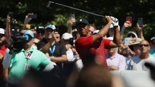 As Monday at the Dell Technologies Championship, a lot of eyes will be on Tiger Woods this next week to see if he plays his way back to East Lake. (Patrick Smith/Getty Images)