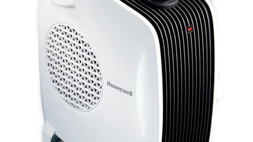 The Honeywell two position heater (model HHF175W, $29.99), with fan-forced wire heating technology is 1500 watt AC powered. Contributed by TNS