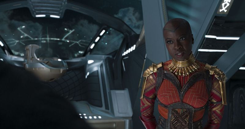 In "Black Panther," Okoye (Danai Gurira) wore armor inspired by tribes throughout the African continent.