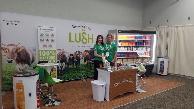  Janelle and Kyle Wehner do their own marketing, visitng trade shows across the country to introduce their newest product, LUSH drinkable yogurt. /Dreaming Cow