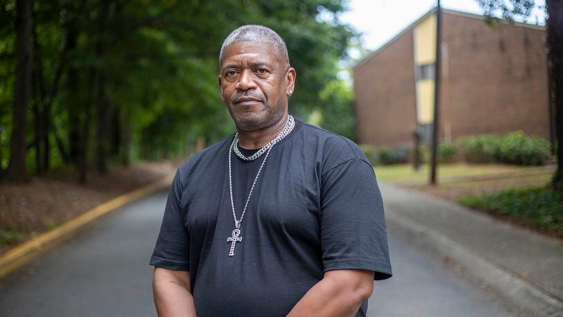 Antonio Bryant, shown at his residence in Morrow, Thursday, Aug. 12, 2021, had been homeless. He was helped by  Atlanta’s Policing Alternatives and Diversion Initiative (PAD). (Alyssa Pointer/Atlanta Journal Constitution)