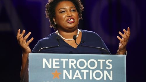 Democrat Stacey Abrams speaks at Netroots Nation. Curtis Compton/ccompton@ajc.com