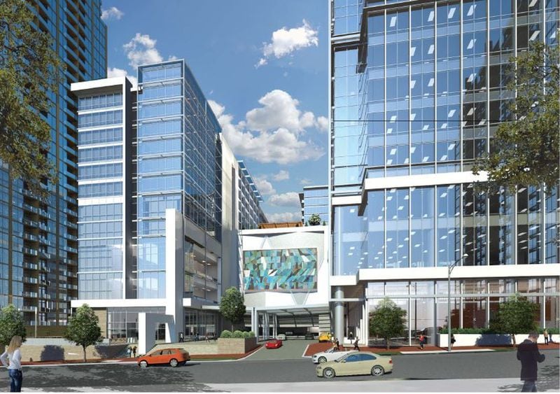 A rendering of a planned mixed-use project in Midtown by the development arm of Selig Enterprises. The project is expected to begin construction in mid-2017 and include a Class-A office tower, a boutique hotel and residences. Rendering courtesy of Selig Enterprises and Rule Joy Trammell & Rubio Architecture Interior Design