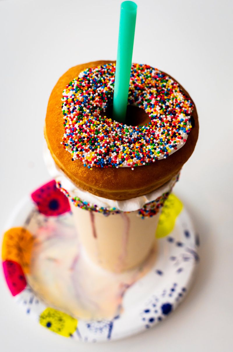 The Cheat Day shake at My Fair Sweets includes an entire doughnut. CONTRIBUTED BY HENRI HOLLIS