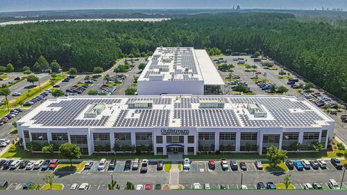 Rooftop solar panels will supply one-quarter of the electricity at Gulfstream's Savannah Research and Development Campus.